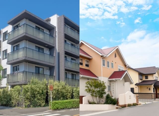 マンションと戸建てのイメージ