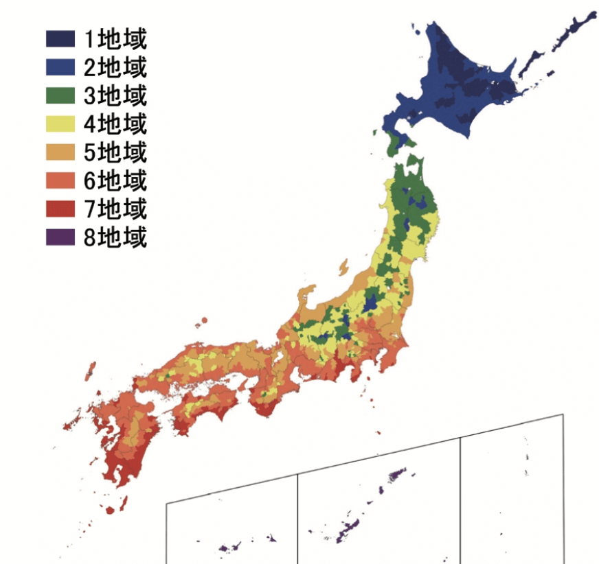日本全国のUA値