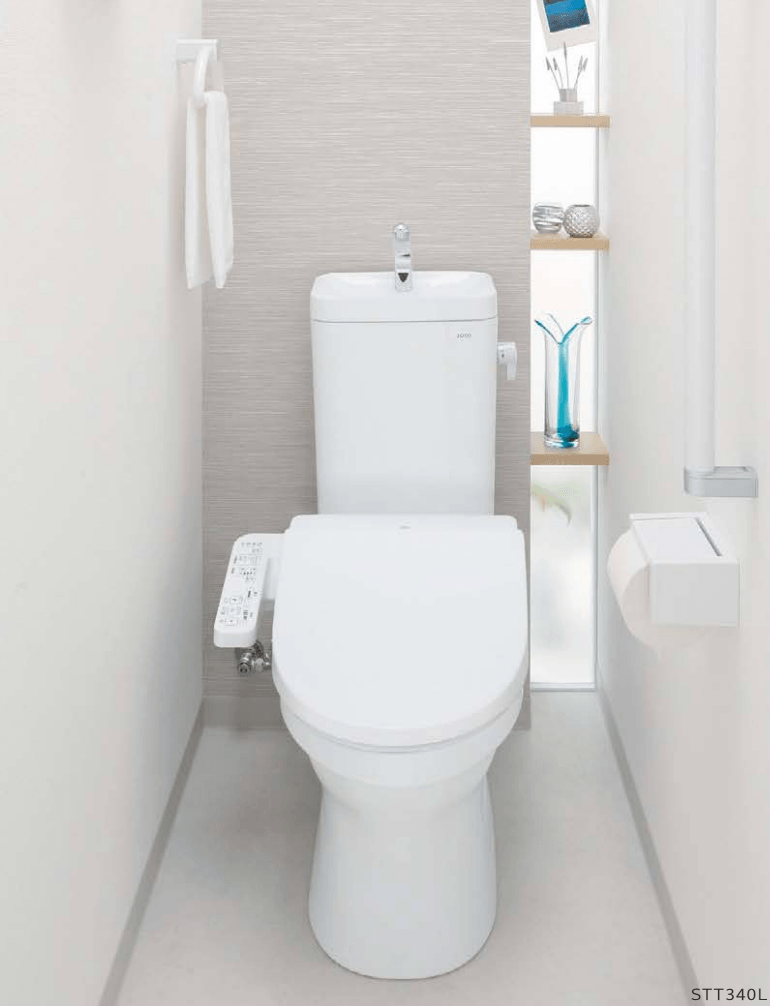 STT340 J2は、便器・タンク・便座(ウォシュレット)が分かれている従来型のタンク式トイレ