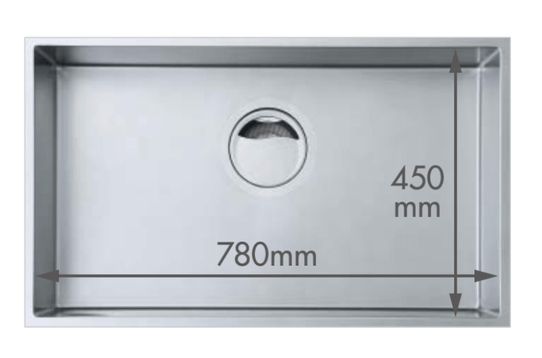 シンクは角にカーブのないスクエア形状を採用しています。
